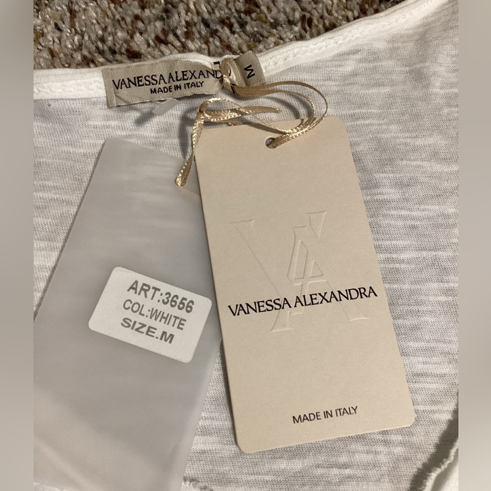 Vanessa Alexandra Women Dress Maxi Size M White Eyelet Gorgeous Made In Italy 🇮🇹 - Picture 6 of 8